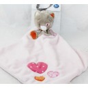 Doudou gatto piatto NOUKIE'S Iris e Babette cuore rosa 43 cm