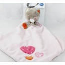 Doudou plat chat NOUKIE 'S Iris und babette herz rosa 43 cm