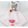 Doudou gatto piatto NOUKIE'S Iris e Babette cuore rosa 43 cm