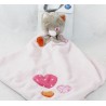 Doudou plat chat NOUKIE 'S Iris und babette herz rosa 43 cm