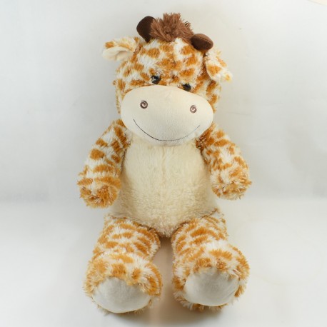 Grande peluche girafe MAX & SAX beige marron 70 cm