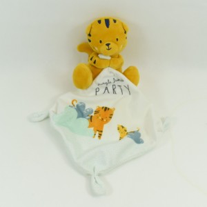 Doudou tigre SIMBA giocattoli My little Tiger BENELUX 13cm blu fazzoletto