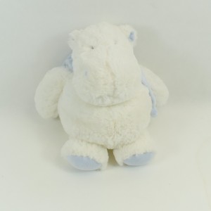 Peluche hippopotame DOUDOU ET COMPAGNIE Mon tout petit bleu blanc 16 cm