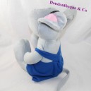 PerfectEL Little Princes grey blue overalls with a smile sitting 28 cm
