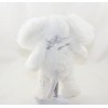 Peluche éléphant J-LINE Oscar blanc et gris 22 cm