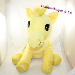Gran felpa unicornio BARRADO estrellas amarillas sentado 45 cm