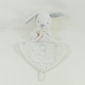 Doudou Kaninchen Taschentuch SIMBA TOYS BENELUX weiß grau Nicotoy 35 cm