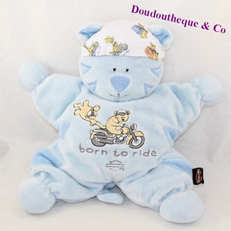 Doudou du semi plat tiger HARLEY DAVIDSON Born to ride blau bandana 29 cm Doudou du semi plat tiger HARLEY DAVIDSON Born to ride blau bandana 29 cm