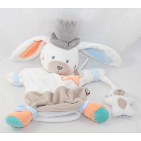 Doudou marioneta Charleston conejo BABY 9 estrella blanca Baby9 20 cm