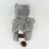 Doudou puppet raccoon AU SYCOMORE gray 25 cm