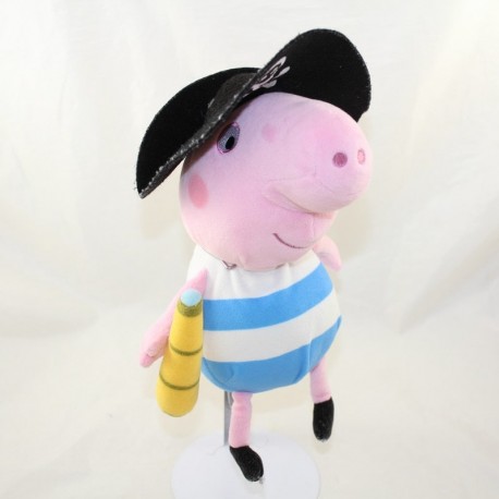 Plüsch Schwein Kehlen JEMINI Peppa pig blau weiß Piraten 30 cm