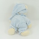 Peluche ours GIPSY Baby bear bleu bonnet 30 cm