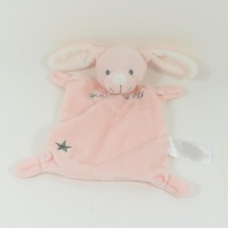Doudou flat rabbit GRAIN OF BLÉ pink grey star 20 cm