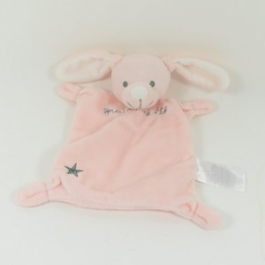 Doudou flat rabbit GRAIN OF WHEAT pink gray star 20 cm