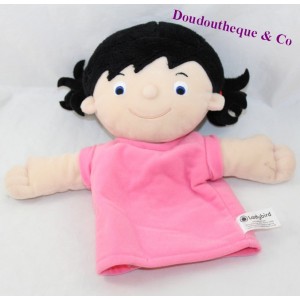 Doudou puppet girl LADYBIRD brunette doll duvet 26 cm