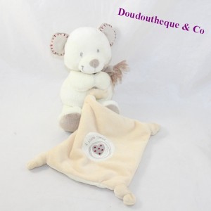 Doudou handkerchief bear POMMETTE My heart beige 20 cm