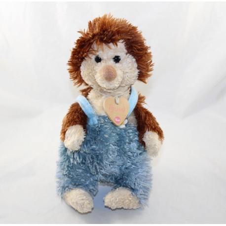 Peluche Bussi riccio TRUDI blu tuta margueritte cuore collana 28 cm