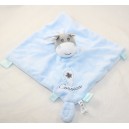 Doudou flat donkey CORSICA blue attaches nipple tags 25 cm