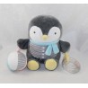 Peluche d'activités pingouin MOTS D'ENFANTS bleu gris et blanc balle billes