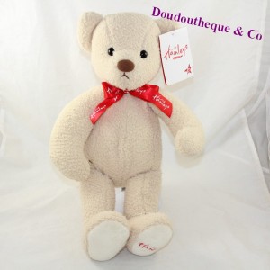 HAMLEYS beige red knot bear with neck 42 cm