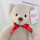 HAMLEYS beige red knot bear with neck 42 cm