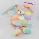 Doudou kaninchen baby NAT' Regenbogen Blütenblätter grün grün lila BN025 27 cm