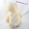 Peluche ours GIPSY beige poils longs assis 28 cm
