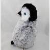 Peluche manchot NATURE PLANET pingouin gris blanc 23 cm