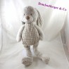 Peluche lapin NICOTOY gris relief dammier 48 cm