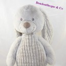 Peluche lapin NICOTOY gris relief dammier 48 cm