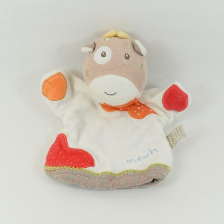 Baby Kuhhandtuch 9 weiß orange braun 27 cm Baby Kuhhandtuch 9 weiß orange braun 27 cm