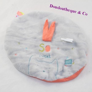 Doudou flat cat SUCRE D'ORGE So sweet round attaches nipple 23 cm