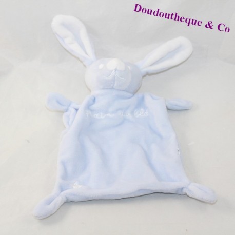 Doudou coniglio piatto CHICCO DI GRANO stella blu e bianca 20 cm