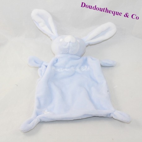 Doudou Plattkaninchen WEIZENKORN blau-weißer Stern 20 cm Doudou Plattkaninchen WEIZENKORN blau-weißer Stern 20 cm