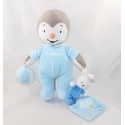 Plüsch T'choupi NICOTOY hellblau doudou lapin blau ballon 27 cm