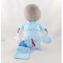 Plüsch T'choupi NICOTOY hellblau doudou lapin blau ballon 27 cm