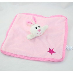 Doudou flat rabbit ZEEMAN bell pink white star 27 cm