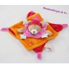 Doudou plat bär doudou et COMPAGNIE Indidou rosa orange indisch 19 cm