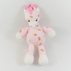 Pink giraffe with brown polka dots 27 cm