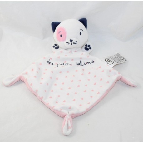 Doudou flach Katze WÖRTER KINDER Raute grau weiß kleine Knoten 30 cm Doudou flach Katze WÖRTER KINDER Raute grau weiß kleine Knoten 30 cm