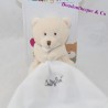 Doudou bear handkerchief BABY NAT' beige white handkerchief BN3520 10 cm