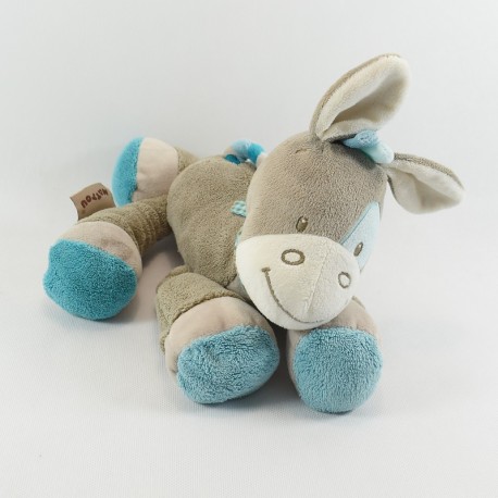Gaston Pferd NATTOU Gaston und Cyril Türkis Blau Grau Glocke Plüsch 22 cm Gaston Pferd NATTOU Gaston und Cyril Türkis Blau Grau Glocke Plüsch 22 cm