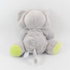 Doudou elephant ARTHUR AND LOLA Bebisol pink grey 18 cm
