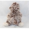 Peluche hippopotame CREATIONS DANI chiné marron blanc 22 cm