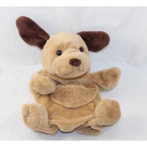 Doudou puppet dog HISTORY OF BEAR brown pocket 22 cm