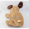 Dog puppet comforter HISTOIRE D'OURS brown pocket 22 cm