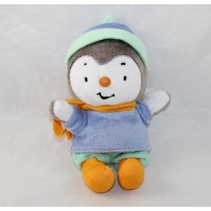 Peluche T'choupi JEMINI vestido gorra de invierno bufanda naranja 18 cm