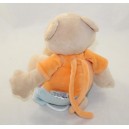 Arancio della carriola di DouDou musical Teddy bear NATTOU pantaloncini blu cm 25