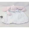 Doudou conejo plano ATMOSPHERA KIDS tela blanco rosa guisantes 23 cm
