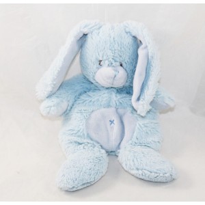 Doudou rabbit BABY NAT' The blue hugs cross belly 26 cm